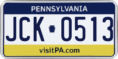 PA license plate JCK0513