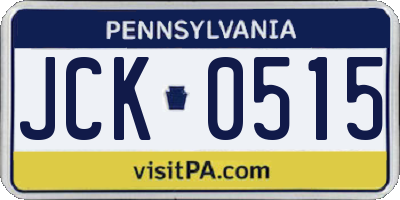PA license plate JCK0515