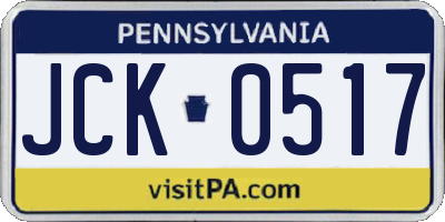 PA license plate JCK0517