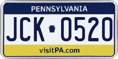 PA license plate JCK0520