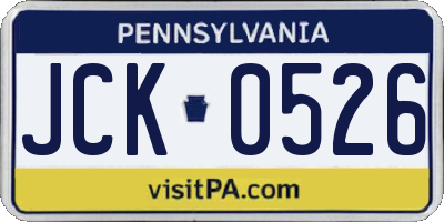PA license plate JCK0526