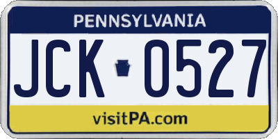 PA license plate JCK0527