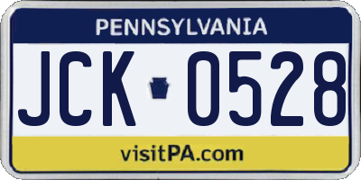 PA license plate JCK0528