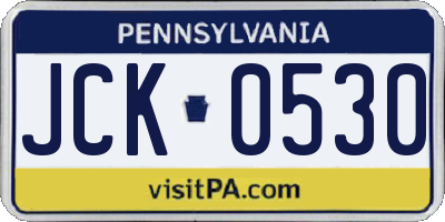 PA license plate JCK0530