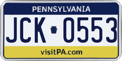 PA license plate JCK0553