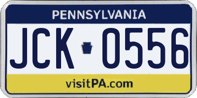 PA license plate JCK0556