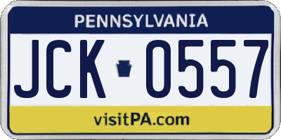 PA license plate JCK0557