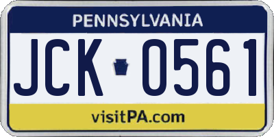 PA license plate JCK0561