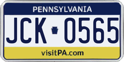 PA license plate JCK0565