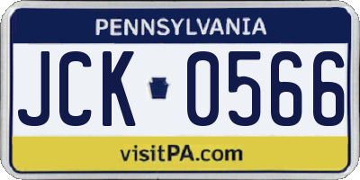 PA license plate JCK0566