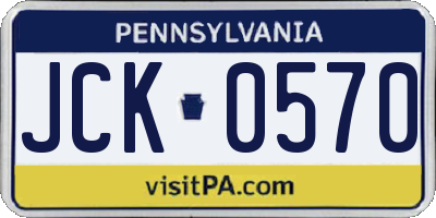 PA license plate JCK0570