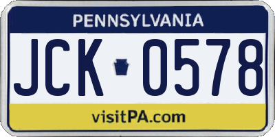 PA license plate JCK0578