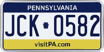 PA license plate JCK0582
