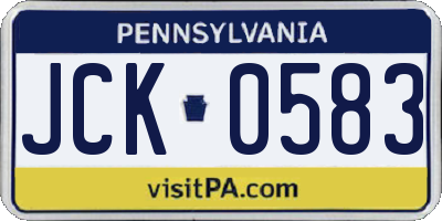 PA license plate JCK0583