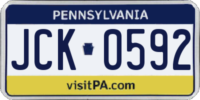 PA license plate JCK0592