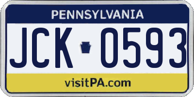 PA license plate JCK0593