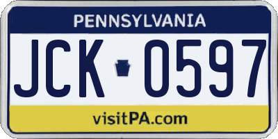 PA license plate JCK0597