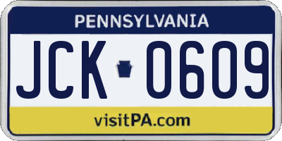 PA license plate JCK0609