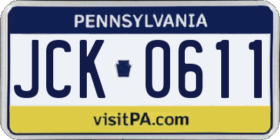 PA license plate JCK0611