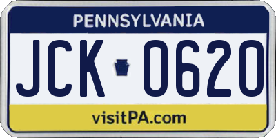 PA license plate JCK0620