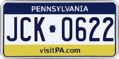 PA license plate JCK0622