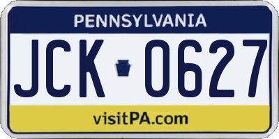 PA license plate JCK0627
