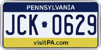 PA license plate JCK0629
