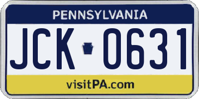 PA license plate JCK0631