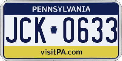 PA license plate JCK0633