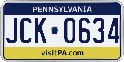PA license plate JCK0634