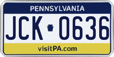 PA license plate JCK0636