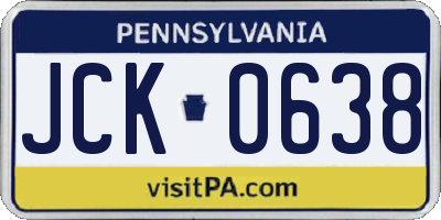 PA license plate JCK0638