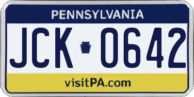 PA license plate JCK0642