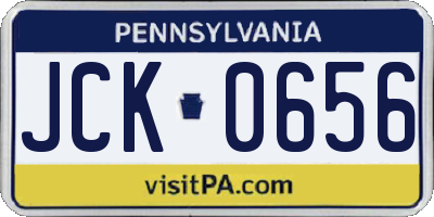 PA license plate JCK0656