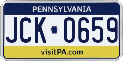 PA license plate JCK0659