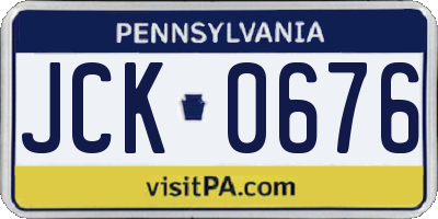 PA license plate JCK0676