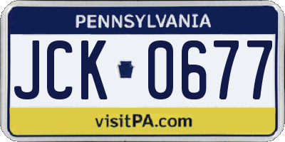PA license plate JCK0677