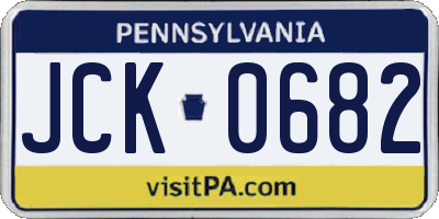 PA license plate JCK0682