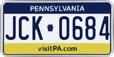 PA license plate JCK0684