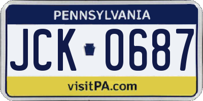 PA license plate JCK0687