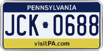 PA license plate JCK0688