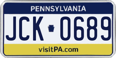 PA license plate JCK0689