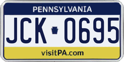 PA license plate JCK0695