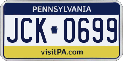PA license plate JCK0699