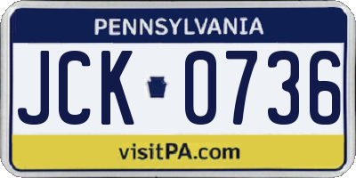 PA license plate JCK0736