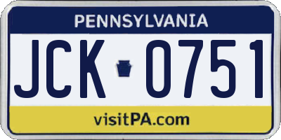 PA license plate JCK0751