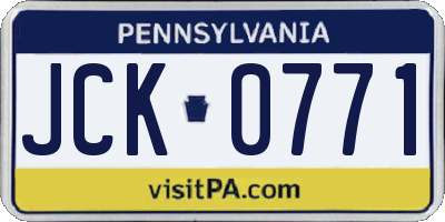 PA license plate JCK0771
