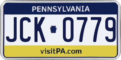 PA license plate JCK0779