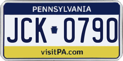 PA license plate JCK0790