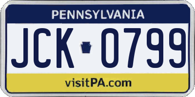 PA license plate JCK0799